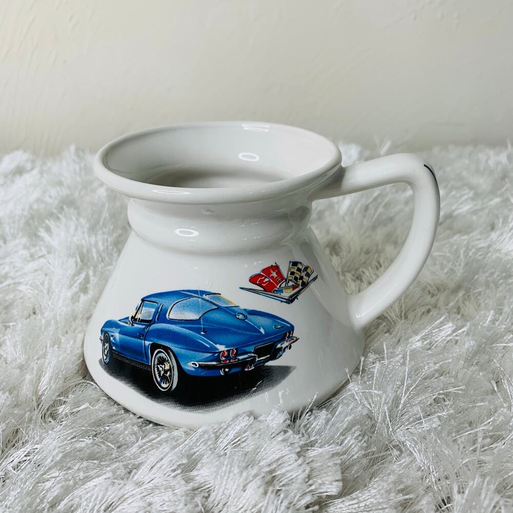 Wide Bottom 1963 Corvette Coffee Mug Blue Car